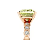 Solitaire Engagement Ring Setting for Fancy Yellow Princess Cut Center with Bezel-Dot Beaded Band and Prong Head in Rose Gold