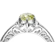 Floral Engagement Ring Setting for Fancy Yellow Marquise Center with Four Accent Clusters and Prong Head in Platinum