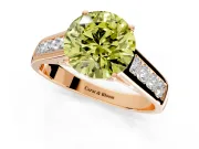 Solitaire Engagement Ring Setting for Fancy Yellow Round Cut Center with Cathedral Channel Band and Prong Head in Rose Gold