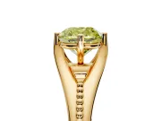 Solitaire Engagement Ring Setting for Fancy Yellow Cushion Cut Center with Milgrain Cathedral Band and Prong Head in Yellow Gold