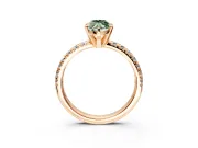 Solitaire Engagement Ring Setting for Fancy Green Marquise Center with Large Accents and Prong Head in Rose Gold