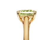 Solitaire Engagement Ring Setting for Fancy Yellow Princess Cut Center with Cathedral Band and Prong Head in Yellow Gold