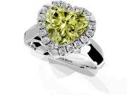 Halo Engagement Ring Setting for Fancy Yellow Heart-Shaped Center with Square Band and Prong Head in Sterling Silver