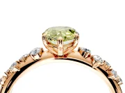 Cluster Engagement Ring Setting for Fancy Yellow Pear-Shaped Center with Round Cut Accent Band and Prong Head in Rose Gold