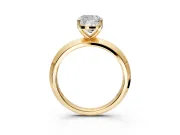 Solitaire Engagement Ring Setting for Cushion Cut Center with Wide Knife Ridge Band and Prong Head in Yellow Gold
