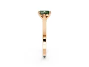 Solitaire Engagement Ring Setting for Fancy Green Cushion Cut Center with Tapered Shoulders and Prong Head in Rose Gold