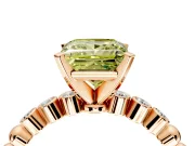 Solitaire Engagement Ring Setting for Fancy Yellow Princess Cut Center with Bezel-Dot Beaded Band and Prong Head in Rose Gold