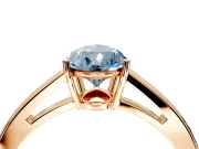 Solitaire Engagement Ring Setting for Fancy Blue Pear-Shaped Center with Open Cathedral Shoulders and Prong Head in Rose Gold