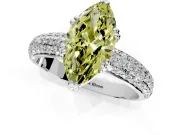 Solitaire Engagement Ring Setting for Fancy Yellow Marquise Center with Multi-Row Pave Accents and Basket Head in Sterling Silver
