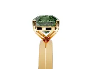 Solitaire Engagement Ring Setting for Fancy Green Cushion Cut Center with Wide Knife Ridge Band and Prong Head in Yellow Gold