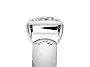 Solitaire Engagement Ring Setting for Princess Cut Center with Wide Band and Bezel Head in White Gold