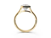 Solitaire Engagement Ring Setting for Princess Cut Center with V Split Shank and Bezel Head in Yellow Gold
