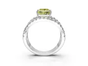 Solitaire Engagement Ring Setting for Fancy Yellow Princess Cut Center with Wide-Open Split Shank and Prong Head in Sterling Silver