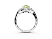 3 Stone Engagement Ring Setting for Fancy Yellow Marquise Center with Large Pear-Shaped Accents and Prong Head in Sterling Silver
