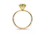 Solitaire Engagement Ring Setting for Fancy Yellow Round Cut Center with Straight Thin Band and Prong Head in Yellow Gold