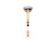 Solitaire Engagement Ring Setting for Fancy Blue Princess Cut Center with Tapered Shoulders and Prong Head in Rose Gold