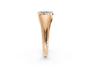 Tension Engagement Ring Setting for Asscher Cut Center with Wide Tapered Band and Tension Head in Rose Gold