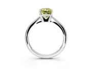 Solitaire Engagement Ring Setting for Fancy Yellow Radiant Cut Center with Knife Ridge Band and Claw Prong Head in Platinum