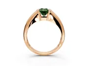 Tension Engagement Ring Setting for Fancy Green Emerald Cut Center with Wide Tapered Band and Tension Head in Rose Gold