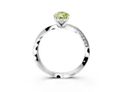 Side Accent Engagement Ring Setting for Fancy Yellow Pear-Shaped Center with Accent Shoulders and Prong Head in White Gold