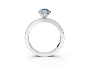 Solitaire Engagement Ring Setting for Fancy Blue Marquise Center with Channel Baguette Band and Prong Head in Platinum