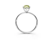 Solitaire Engagement Ring Setting for Fancy Yellow Marquise Center with Straight Thin Band and Prong Head in White Gold