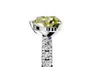 Solitaire Engagement Ring Setting for Fancy Yellow Heart-Shaped Center with Large Accents and Prong Head in White Gold
