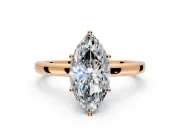 Solitaire Engagement Ring Setting for Marquise Center with Plain Band and Tulip Prong Head in Rose Gold