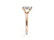 Minimalist Solitaire Engagement Ring Setting for Pear-Shaped Center with Thin Band and Prong Head in Rose Gold