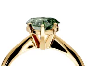 Solitaire Engagement Ring Setting for Fancy Green Heart-Shaped Center with Knife Ridge Band and Claw Prong Head in Yellow Gold