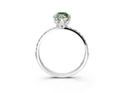 Solitaire Engagement Ring Setting for Fancy Green Marquise Center with Fine Pave Accents and Prong Head in Platinum