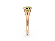 Solitaire Engagement Ring Setting for Fancy Yellow Cushion Cut Center with V Split Shank and Bezel Head in Rose Gold