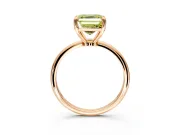 Minimalist Solitaire Engagement Ring Setting for Fancy Yellow Asscher Cut Center with Thin Band and Prong Head in Rose Gold