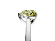 Solitaire Engagement Ring Setting for Fancy Yellow Heart-Shaped Center with Flat-Sided Plain Band and Prong Head in Sterling Silver