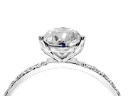 Solitaire Engagement Ring Setting for Pear-Shaped Center with Fine Pave Accents and Prong Head in Platinum