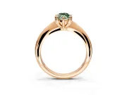 Solitaire Engagement Ring Setting for Fancy Green Marquise Center with Reverse Tapered Band and Prong Head in Rose Gold