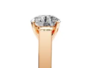 Solitaire Engagement Ring Setting for Round Cut Center with Tapered Split Shoulders and Prong Head in Rose Gold