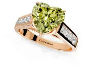 Solitaire Engagement Ring Setting for Fancy Yellow Heart-Shaped Center with Cathedral Channel Band and Prong Head in Rose Gold