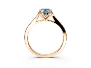 Solitaire Engagement Ring Setting for Fancy Blue Oval Center with Tapered Shoulders and Prong Head in Rose Gold