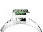 Solitaire Engagement Ring Setting for Fancy Green Princess Cut Center with Plain Band and Flat Tab Prong Head in Platinum