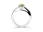 Solitaire Engagement Ring Setting for Fancy Yellow Oval Center with Flat-Sided Plain Band and Prong Head in Sterling Silver