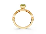 Solitaire Engagement Ring Setting for Fancy Yellow Emerald Cut Center with Milgrain Bezel Accents and Prong Head in Yellow Gold