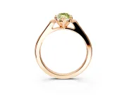 Solitaire Engagement Ring Setting for Fancy Yellow Marquise Center with Channel Accents and Prong Head in Rose Gold