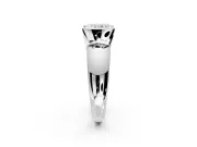 Tension Engagement Ring Setting for Radiant Cut Center with Wide Flat Band and Tension Head in Platinum
