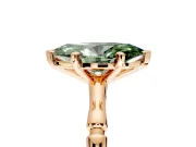 Solitaire Engagement Ring Setting for Fancy Green Marquise Center with Bamboo Band and Prong Head in Rose Gold