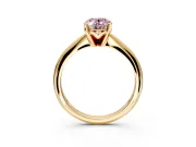 Solitaire Engagement Ring Setting for Fancy Pink Oval Center with Knife Ridge Band and Claw Prong Head in Yellow Gold