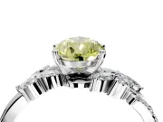 Solitaire Engagement Ring Setting for Fancy Yellow Pear-Shaped Center with Marquise Accent Twist Band and Prong Head in Platinum