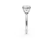 Minimalist Solitaire Engagement Ring Setting for Princess Cut Center with Thin Band and Prong Head in Sterling Silver
