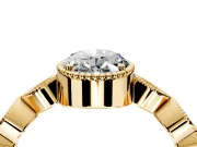 Vintage Station Engagement Ring Setting for Oval Center with Accents and Prong Head in Yellow Gold