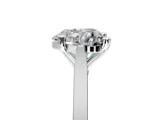 Solitaire Engagement Ring Setting for Heart-Shaped Center with Tapered Shoulders and Prong Head in Sterling Silver